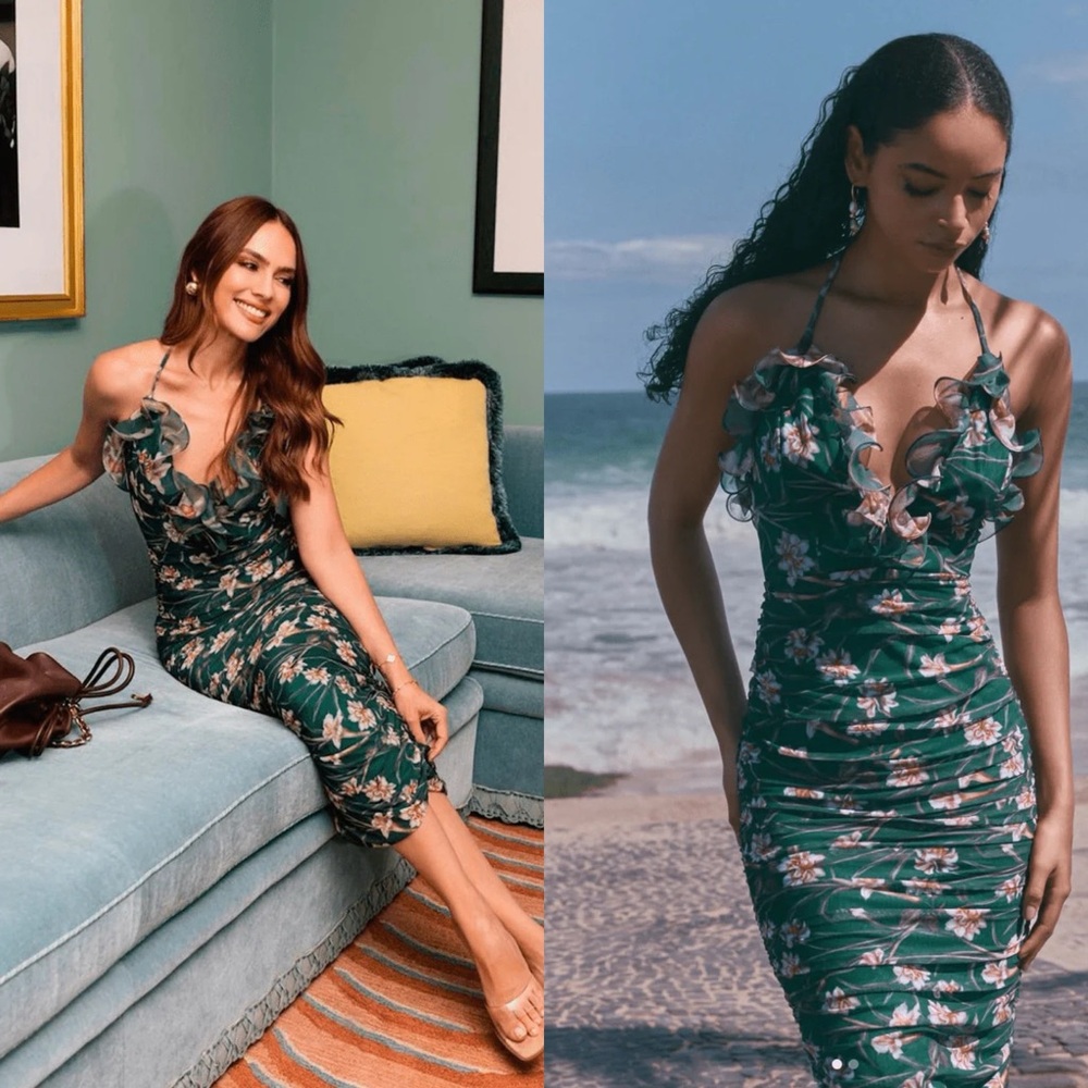 NEW NWT PatBO Botanic Retro Flutter Midi Dress Da… - image 3